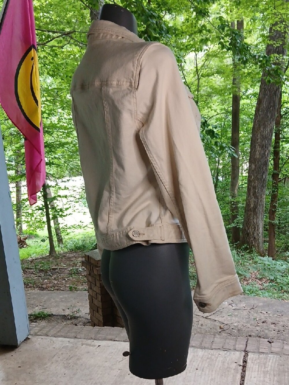 Talbots Cream Ruffle-Front Jean Jacket,szL - Picture 7 of 13
